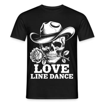Danse en ligne d’amour Cowboy Skull - T-shirt homme - noir - Devant - AI Model Male 178 light (178cm)