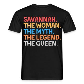 Savannah La Femme Le Mythe La Légende La Reine - T-shirt homme - noir - Devant - AI Model Male 178 light (178cm)