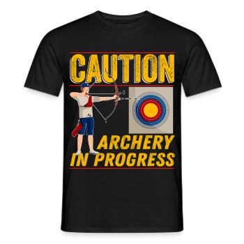 Caution Archery In Progress - Men's T-Shirt - black - Front - AI Model Male 178 light (178cm)