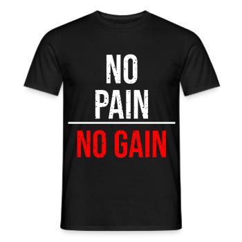 Fight Forge: No Pain No Gain Fitness Motivation - Männer T-Shirt - Schwarz - Vorne - AI Model Male 178 light (178cm)