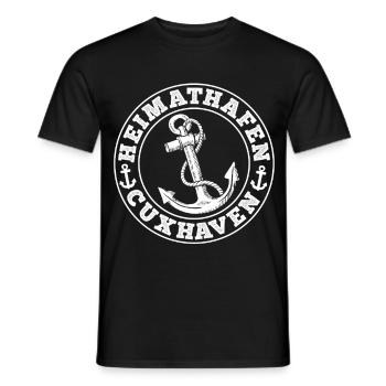 Nordsee HEIMATHAFEN CUXHAVEN Urlaub Lustig - Männer T-Shirt - Schwarz - Vorne - AI Model Male 178 light (178cm)