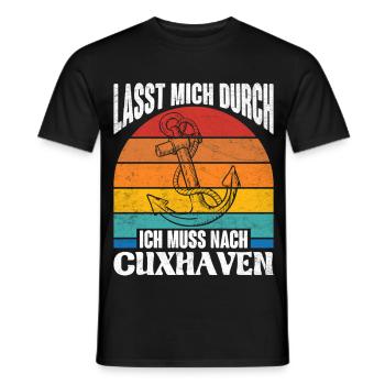 Cuxhavener LASST MICH DURCH MUSS NACH CUXHAVEN - Männer T-Shirt - Schwarz - Vorne - AI Model Male 178 light (178cm)