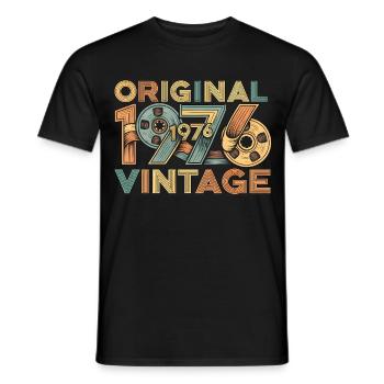 Rétro original de 1976 - T-shirt homme - noir - Devant - AI Model Male 178 light (178cm)