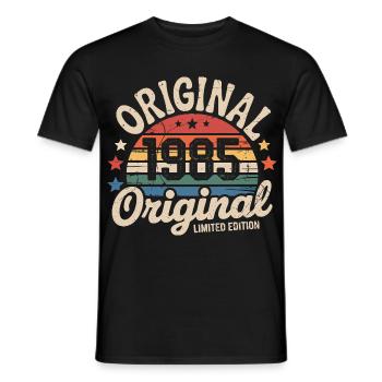 1985 Vintage Édition limitée Cadeau 1985 - T-shirt homme - noir - Devant - AI Model Male 178 light (178cm)