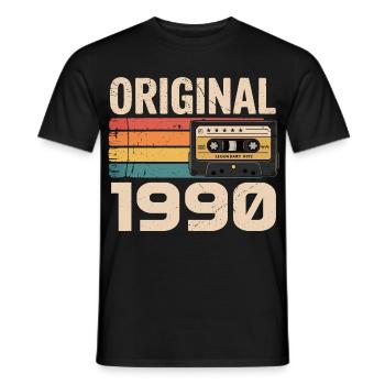 Originaler Retro-Geburtstag von 1990, Vintage 1990 - Männer T-Shirt - Schwarz - Vorne - AI Model Male 178 light (178cm)
