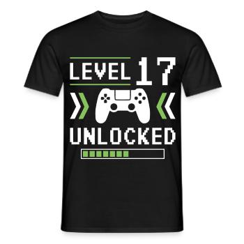 17th Birthday Level 17 unlocked - Men's T-Shirt - black - Front - AI Model Male 178 light (178cm)