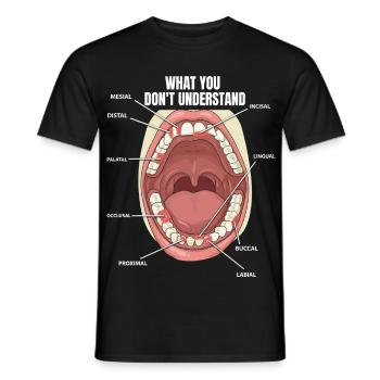 Teeth Surfaces Dental Assistant Dentist - Men's T-Shirt - black - Front - AI Model Male 178 light (178cm)