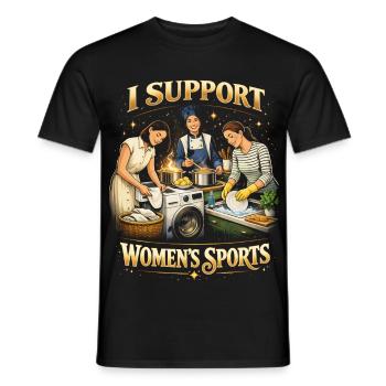 I Support Women's Sports Unwearable Bootleg - Men's T-Shirt - black - Front - AI Model Male 178 light (178cm)