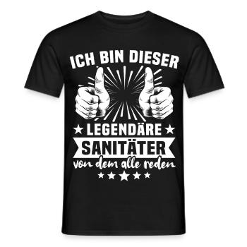 Légende des ambulanciers - T-shirt homme - noir - Devant - AI Model Male 178 light (178cm)