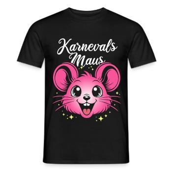 Karnevals Maus | Big Face Kostüm Verkleidung - Männer T-Shirt - Schwarz - Vorne - AI Model Male 178 light (178cm)