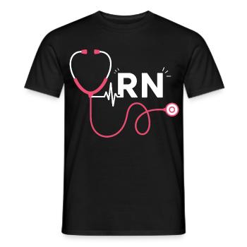 RN Heart Stethoscope Trend Motif - Men's T-Shirt - black - Front - AI Model Male 178 light (178cm)