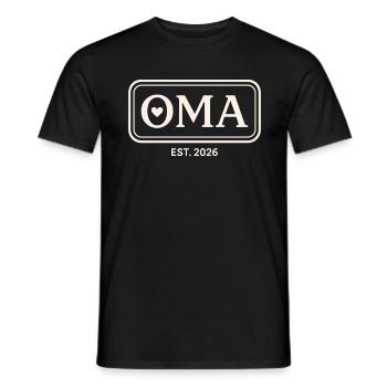 OMA EST. 2026 Proud Grandmother Announcement - Men's T-Shirt - black - Front - AI Model Male 178 light (178cm)