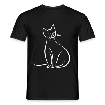 Dessin de chat - T-shirt homme - noir - Devant - AI Model Male 178 light (178cm)
