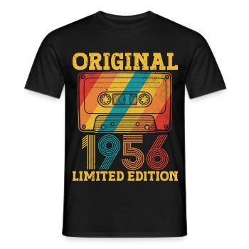 70e Anniversaire 70 ans 1956 Cadeau d'anniversaire - T-shirt homme - noir - Devant - AI Model Male 178 light (178cm)