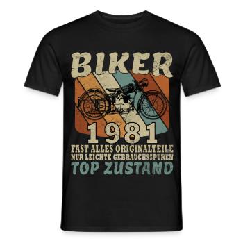 45e anniversaire motard motard 1981 - T-shirt homme - noir - Devant - AI Model Male 178 light (178cm)