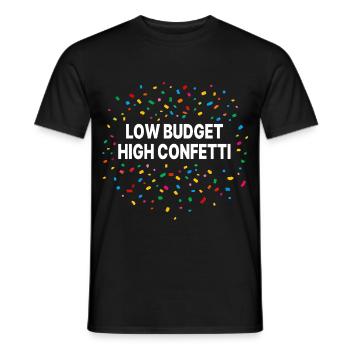 Low Budget Costume High Confetti Carnival - Men's T-Shirt - black - Front - AI Model Male 178 light (178cm)