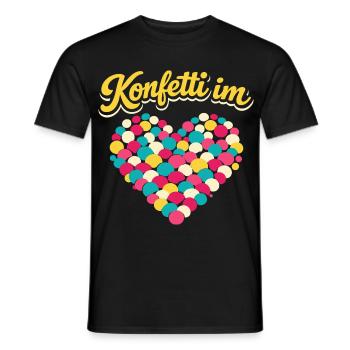 Carnival confetti in the heart - Men's T-Shirt - black - Front - AI Model Male 178 light (178cm)