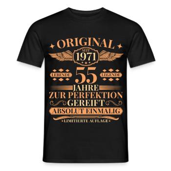 55. Geburtstag Lebende Legende seit 1971 - Männer T-Shirt - Schwarz - Vorne - AI Model Male 178 light (178cm)