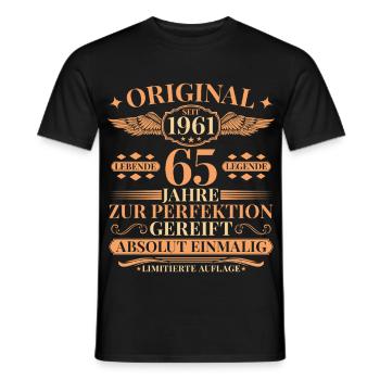 65th Birthday Living Legend since 1961 - Men's T-Shirt - black - Front - AI Model Male 178 light (178cm)