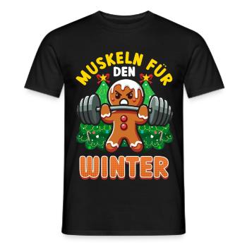 MUSCLES POUR L’HOMME EN PAIN D’ÉPICES D’HIVER Drôle - T-shirt homme - noir - Devant - AI Model Male 178 light (178cm)