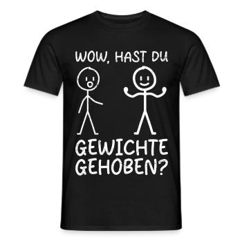 Stick Figure DID YOU LIFT WEIGHTS Funny - Men's T-Shirt - black - Front - AI Model Male 178 light (178cm)