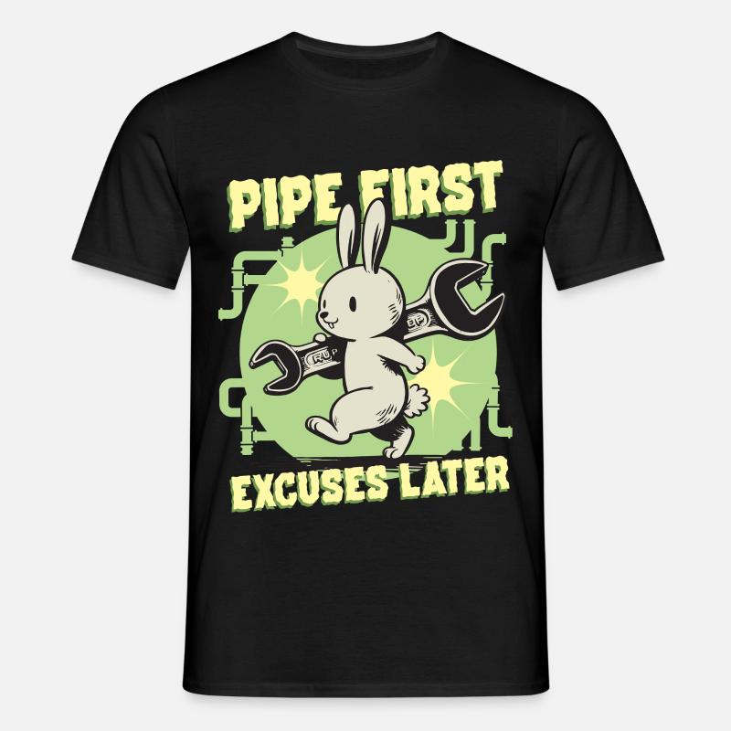 Pipelayer Pipe Builder Pipe First - Men's T-Shirt - black