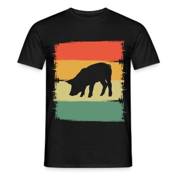 Schwein - Männer T-Shirt - Schwarz - Vorne - AI Model Male 178 light (178cm)