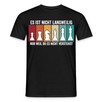 Pièces rétro d’échecs – Design vintage d’échecs - T-shirt homme - noir - Devant - AI Model Male 178 light (178cm)