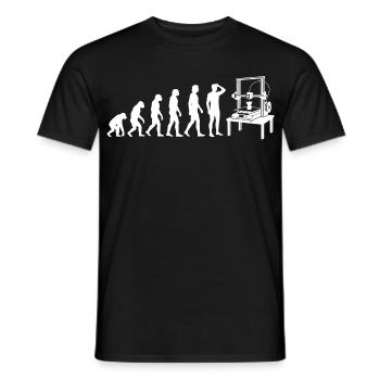 Évolution de l’impression 3D – Du singe au créateur - T-shirt homme - noir - Devant - AI Model Male 178 light (178cm)