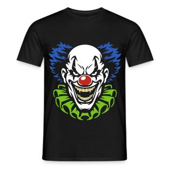 Dämonischer Clown mit grimmigem Grinsen Kostüm - Männer T-Shirt - Schwarz - Vorne - AI Model Male 178 light (178cm)