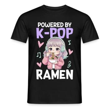 Powered By K-Pop Ramen - Men's T-Shirt - black - Front - AI Model Male 178 light (178cm)