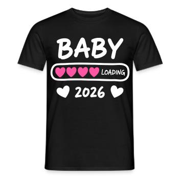 Baby Loading 2026 Schwangerschaft Eltern - Männer T-Shirt - Schwarz - Vorne - AI Model Male 178 light (178cm)