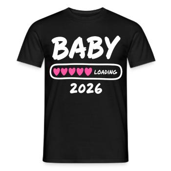 Baby Loading 2026 Schwangerschaft Eltern - Männer T-Shirt - Schwarz - Vorne - AI Model Male 178 light (178cm)