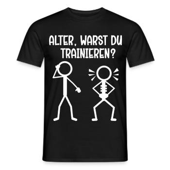 Un bonhomme allumette MEC, TU T’ENTRAÎNAIS ? Drôle - T-shirt homme - noir - Devant - AI Model Male 178 light (178cm)