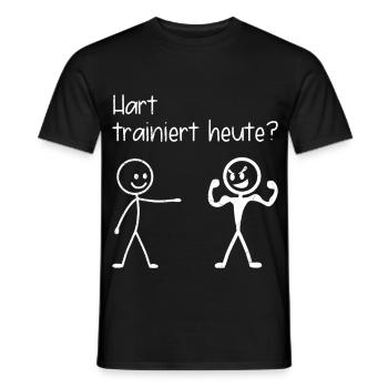 Fitnessstudio HART TRAINIERT HEUTE LUSTIG - Männer T-Shirt - Schwarz - Vorne - AI Model Male 178 light (178cm)