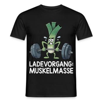 Gewichtheber LADEVORGANG MUSKELMASSE Lustig - Männer T-Shirt - Schwarz - Vorne - AI Model Male 178 light (178cm)