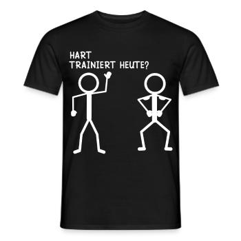 Bonhomme bâton TRAINS DURS AUJOURD’HUI Drôle - T-shirt homme - noir - Devant - AI Model Male 178 light (178cm)