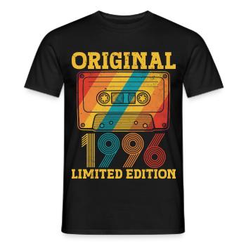 30e Anniversaire 30 ans 1996 Cadeau d'anniversaire - T-shirt homme - noir - Devant - AI Model Male 178 light (178cm)