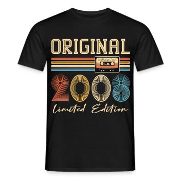 18th Birthday 18 Years Original 2008 - Men's T-Shirt - black - Front - AI Model Male 178 light (178cm)