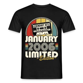 Retro-Geburtstagsgeschenk im Januar 2006 - Männer T-Shirt - Schwarz - Vorne - AI Model Male 178 light (178cm)