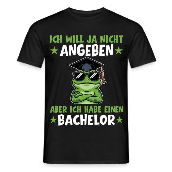 Examen de licence a réussi le diplôme de grenouille - T-shirt homme - noir - Devant - AI Model Male 178 light (178cm)