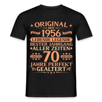 70th Birthday Absolutely Unique 1956 Vintage - Men's T-Shirt - black - Front - AI Model Male 178 light (178cm)