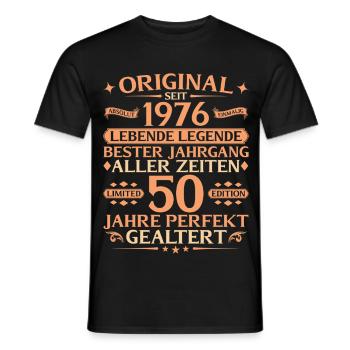 50th Birthday Absolutely Unique 1976 Vintage - Men's T-Shirt - black - Front - AI Model Male 178 light (178cm)