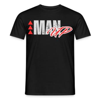 MAN UP MEN WORKOUT FITNESS MOTIVATIONAL POWER GYM - Men's T-Shirt - black - Front - AI Model Male 178 light (178cm)