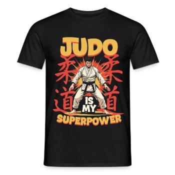 Judo Is My Superpower - Männer T-Shirt - Schwarz - Vorne - AI Model Male 178 light (178cm)