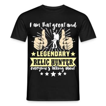 Relic Seeker Metal Detector - Men's T-Shirt - black - Front - AI Model Male 178 light (178cm)