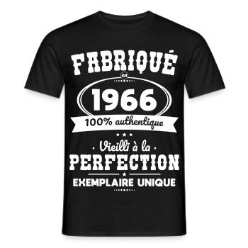 Hergestellt 1966 – Perfekt gereift - Männer T-Shirt - Schwarz - Vorne - AI Model Male 178 light (178cm)
