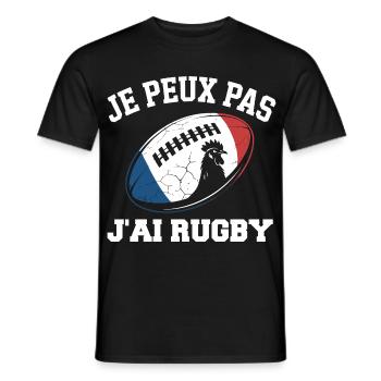 I can't I have rugby - Men's T-Shirt - black - Front - AI Model Male 178 light (178cm)