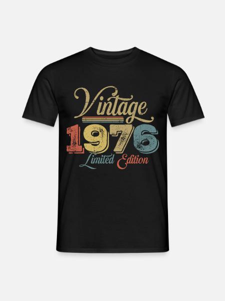 1976 50-vuotissyntymäpäivä - Miesten T-paita - musta