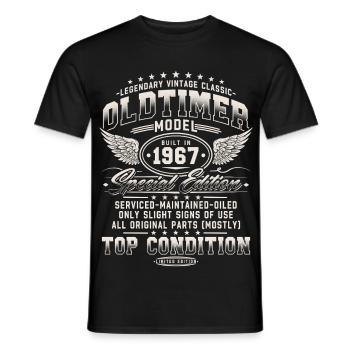 Vintage 1967 Vintage Retro Birthday Gift - Men's T-Shirt - black - Front - AI Model Male 178 light (178cm)